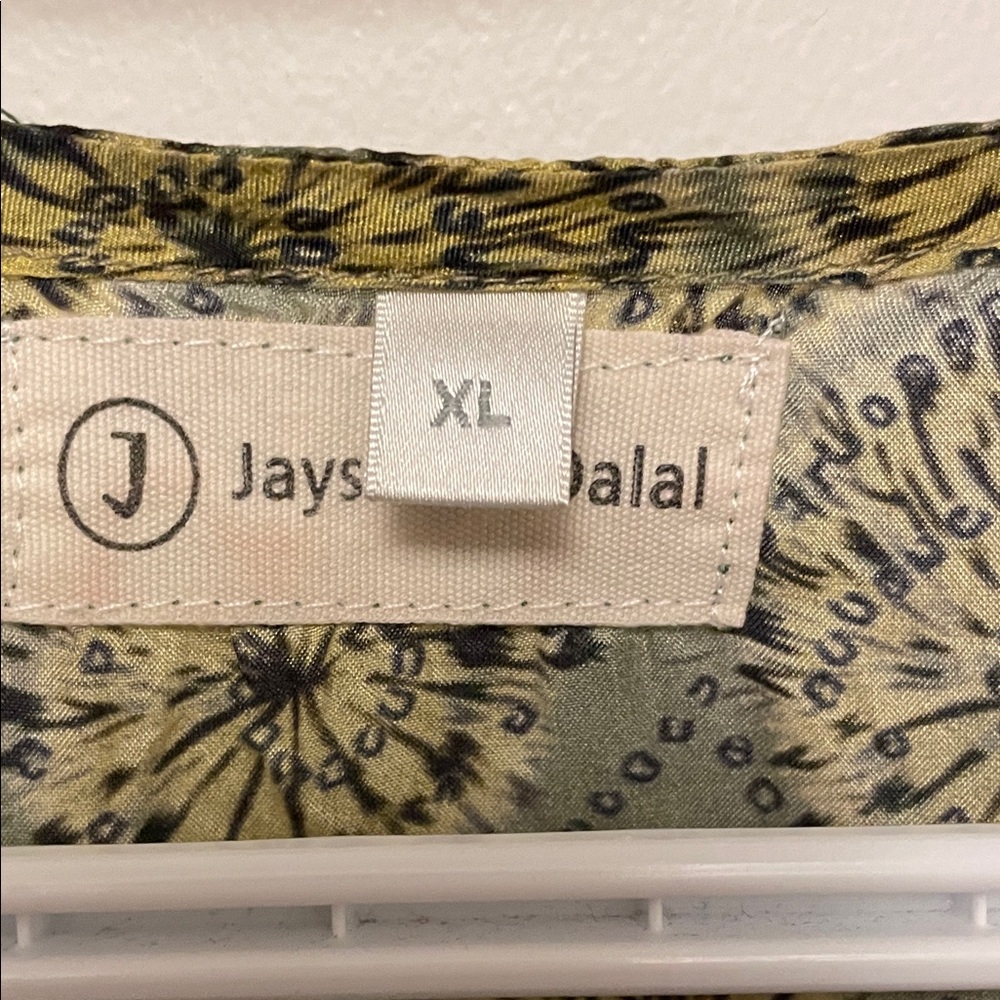 Jayshree Dalal Green Patterned Kafton Size XL - Picture 6 of 9